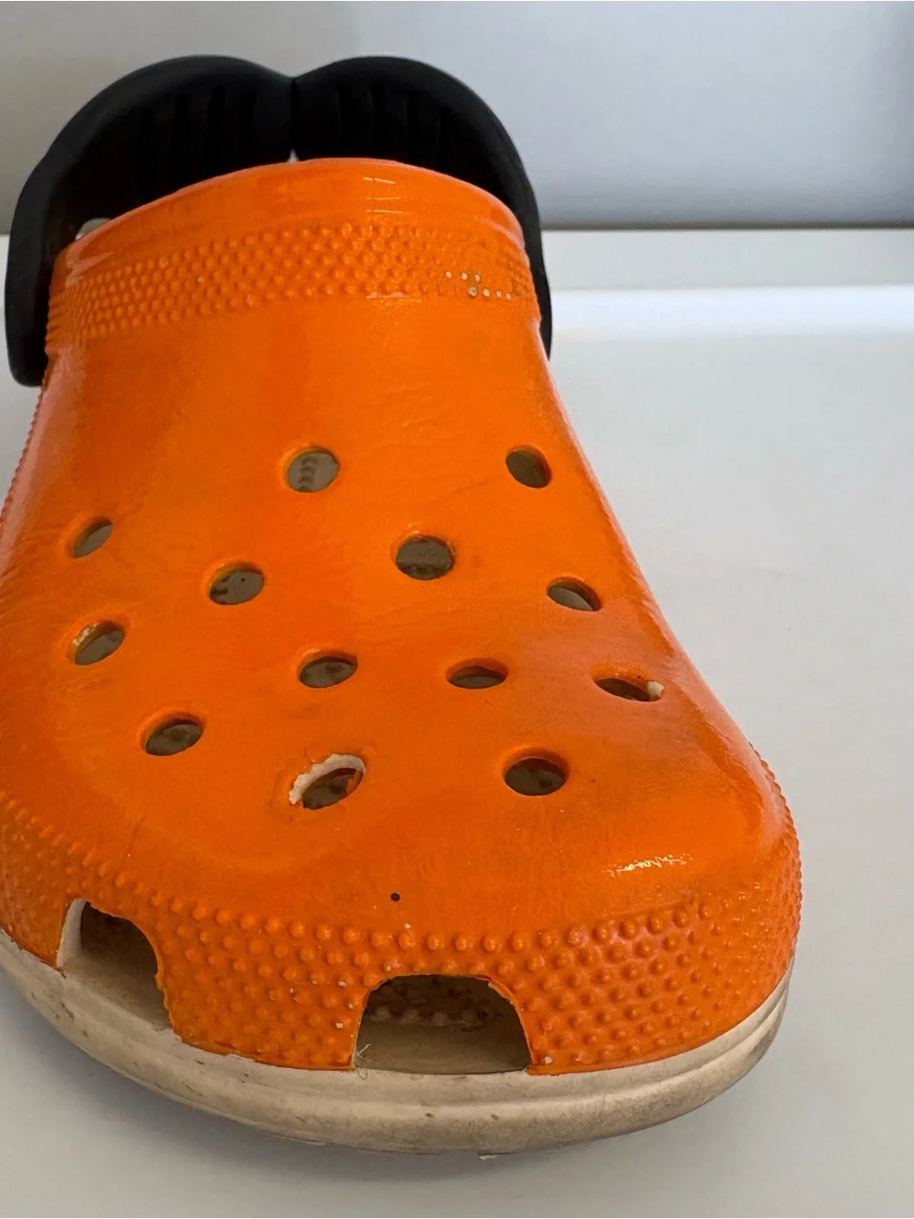 Crocs x pringles collaboration red and orange slip on shoes M7 W9